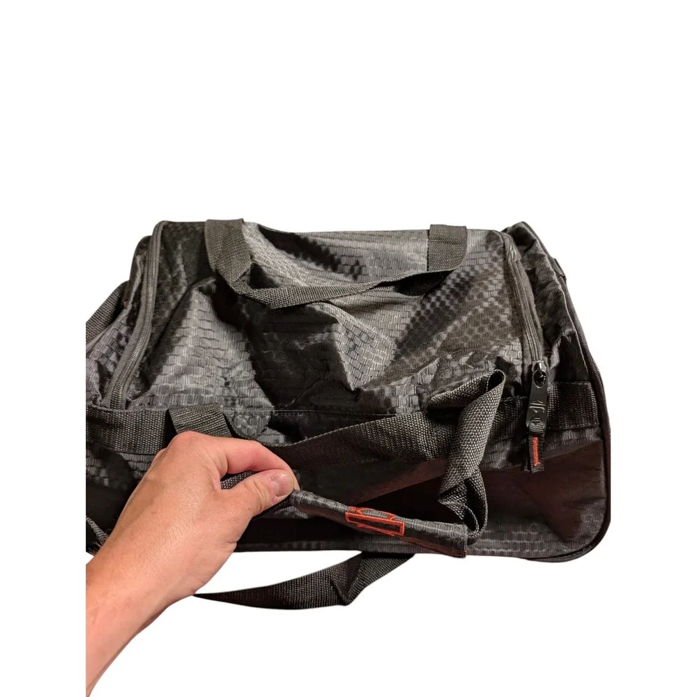 Harley Davidson Duffel Bag Black Red Honeycomb Ripstop Travel Gym Weekend Bag